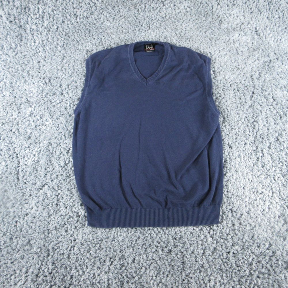 Jos A Bank Sweater Mens Extra Large Blue Pima Cotton Sleeveless Vest